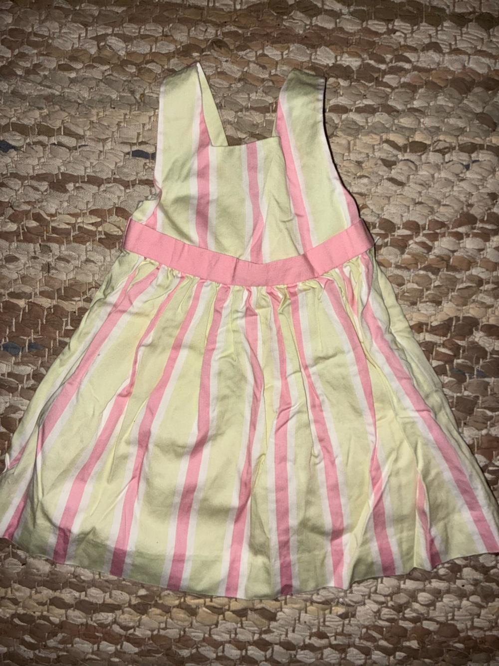 Janie and Jack Pink and Yellow Striped Cotton Sundress
